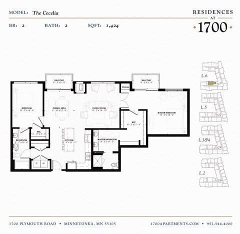 The Cecelia Floor plan at Residences at 1700, Minnesota